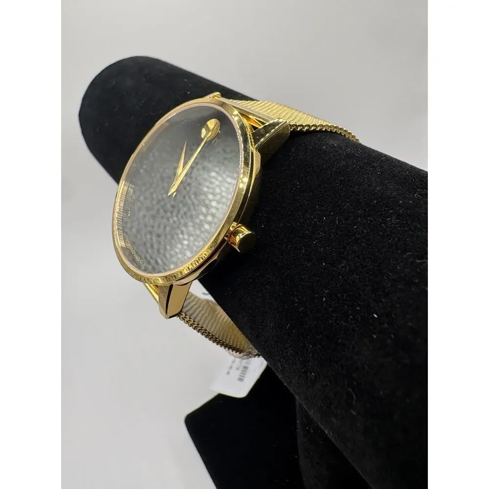 Movado Men's Swiss Museum Gold-Tone PVD Stainless Steel Mesh Bracelet Watch 40mm